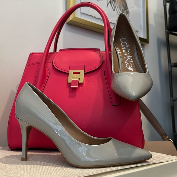Calvin Klein | Shoes | Calvin Klein Womens Gayle Heels In  Calvin Klein women’s Gayle heels, in classic gray faux patent leather, 9.5 NWOT main image 1